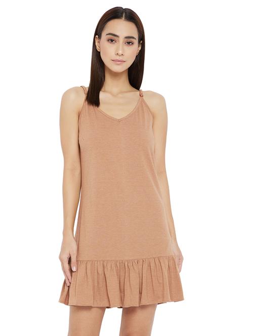 v-neck solid babydoll - 18053808 - Very Small Image - 1