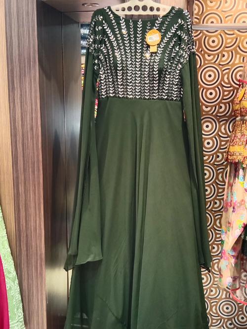 ladies gown with dupatta fabric georgette - 18054241 - Very Small Image - 1