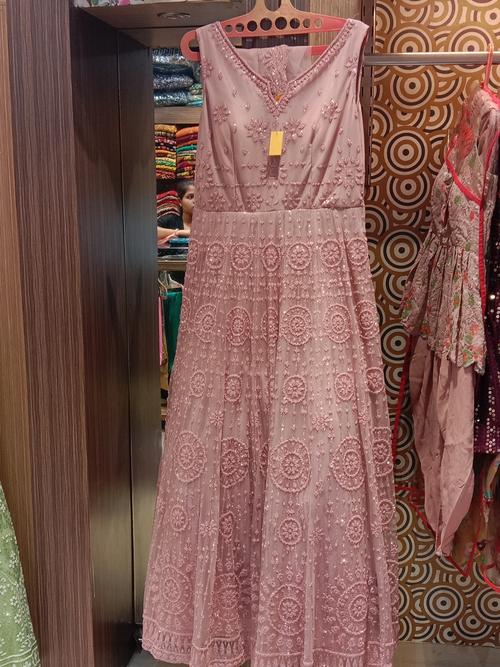 ladies gown with dupatta fabric net - 18054278 - Very Small Image - 1