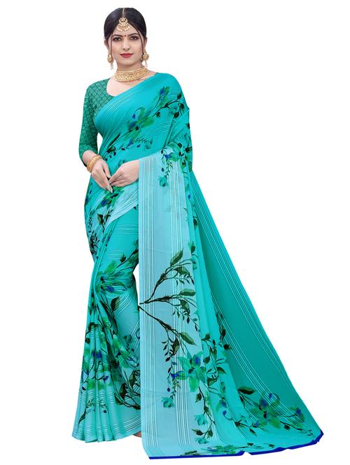 floral printed saree - 18054365 - Very Small Image - 1