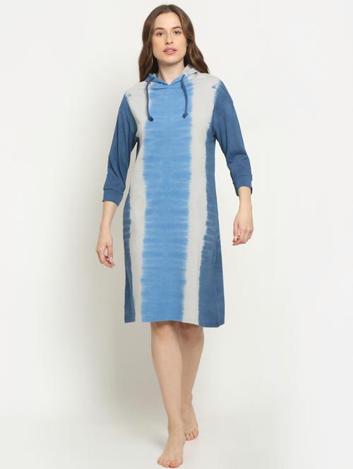 hooded neck tie & dye sleepshirt - 18054444 - Very Small Image - 1