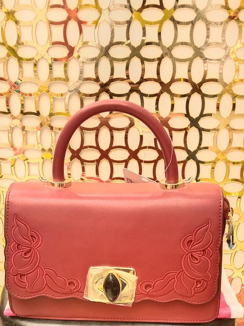 ladies handbag pu leatherette maroon colour - 18054503 - Very Small Image - 1