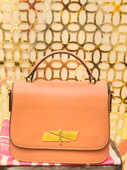 ladies handbag material pu leatherette peach - 18054551 - Very Small Image - 1