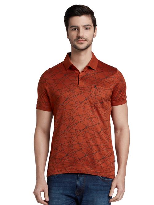 rust printed polo t-shirt - 18055065 - Very Small Image - 1