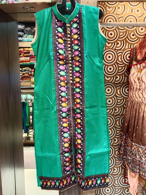 ladies kurti fabric chanderi light blue - 18055198 - Very Small Image - 1