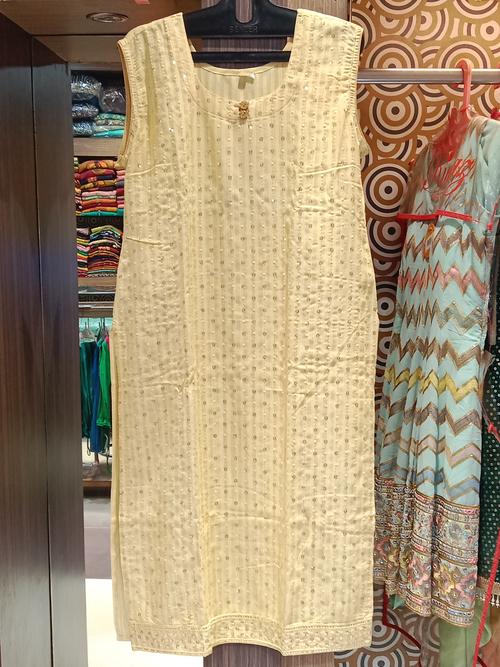 ladies kurta fabric cream colour - 18055322 - Very Small Image - 1
