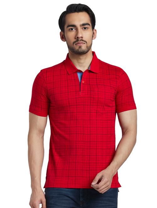 red checkered polo t-shirt - 18055415 - Very Small Image - 1
