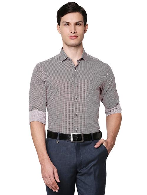 red printed formal shirt - 18055530 - Very Small Image - 1