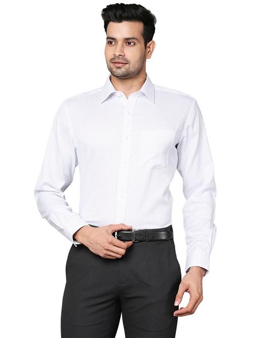 white checkered formal shirt - 18055536 - Very Small Image - 1