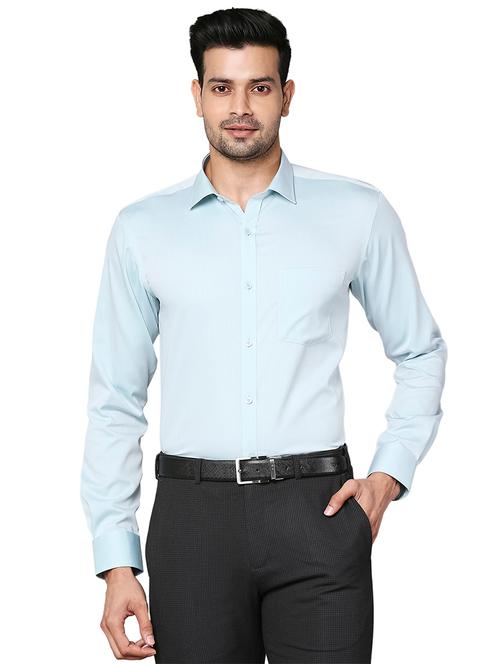 green solid formal shirt - 18055549 - Very Small Image - 1