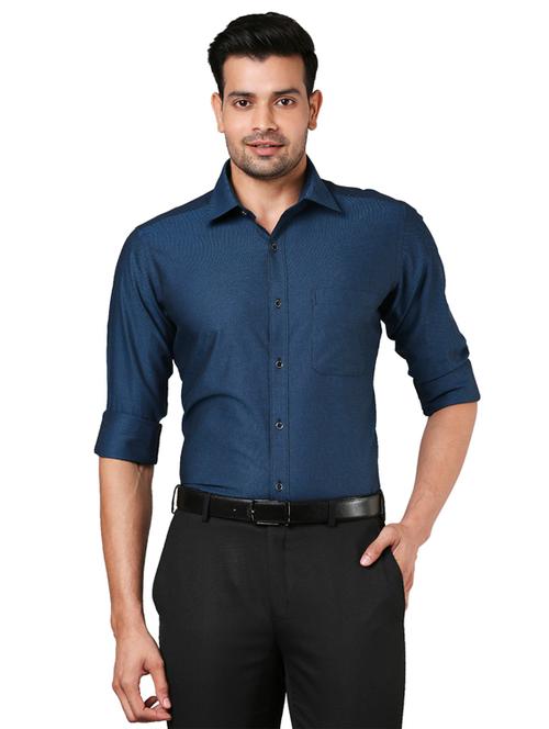 teal solid formal shirt - 18055568 - Very Small Image - 1