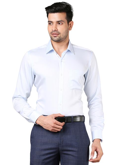light blue solid formal shirt - 18055585 - Very Small Image - 1