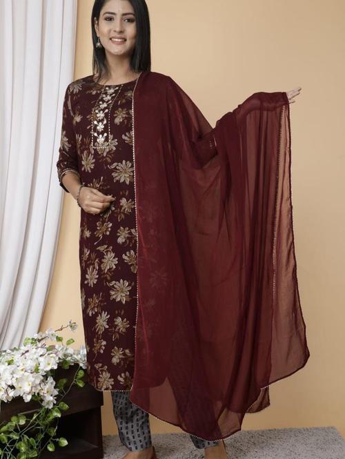 ladies kurtis with pant and dupatta - 18056195 - Very Small Image - 1