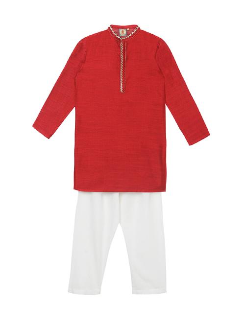 red solid kurta set - 18056333 - Very Small Image - 1