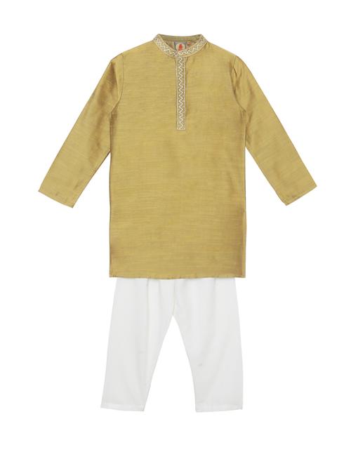 green solid kurta set - 18056337 - Very Small Image - 1