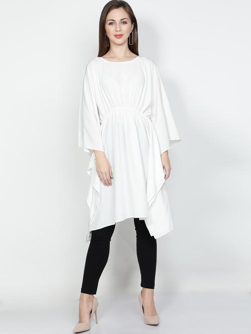 round neck solid kaftan - 18056420 - Very Small Image - 1