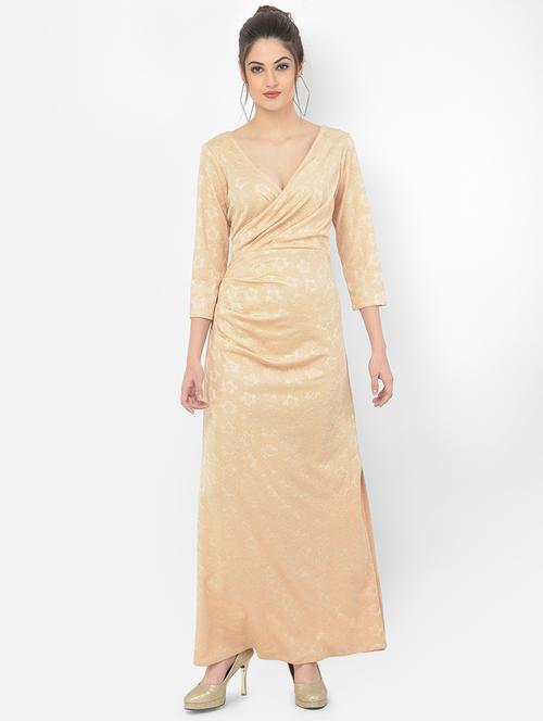 overlap neck printed maxi dress - 18056467 - Very Small Image - 1