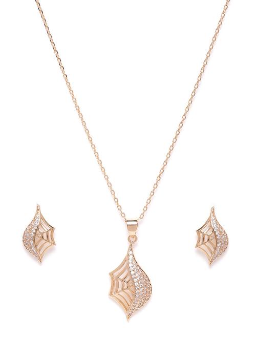 rose gold-plated handcrafted ad stone-studded set - 18056494 - Very Small Image - 1