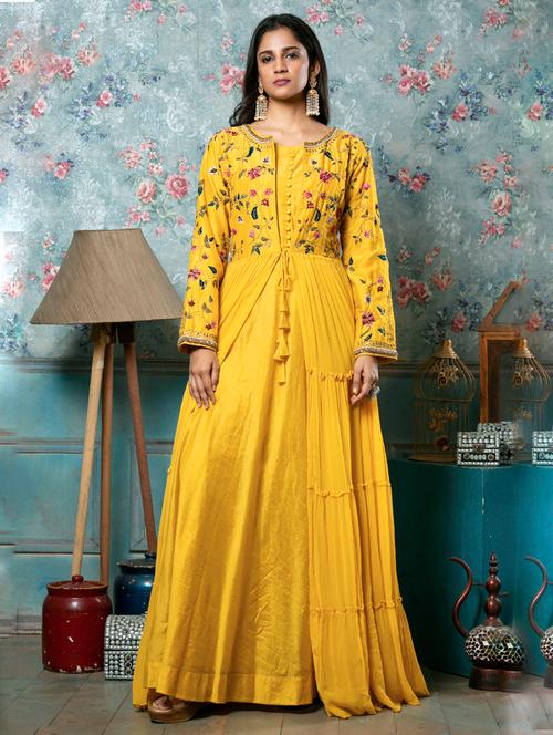 yellow self design straight set - 18056558 - Very Small Image - 1