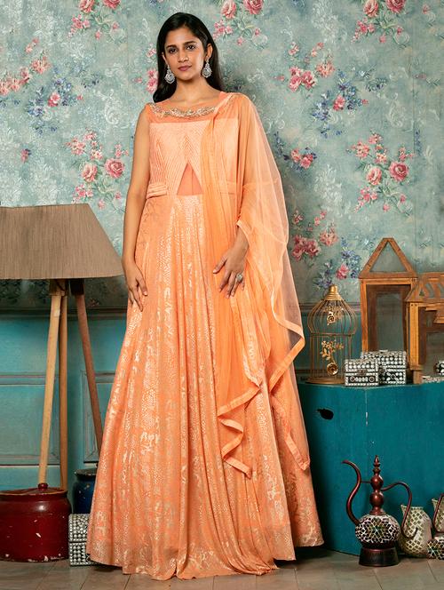 orange printed flared set - 18056562 - Very Small Image - 1