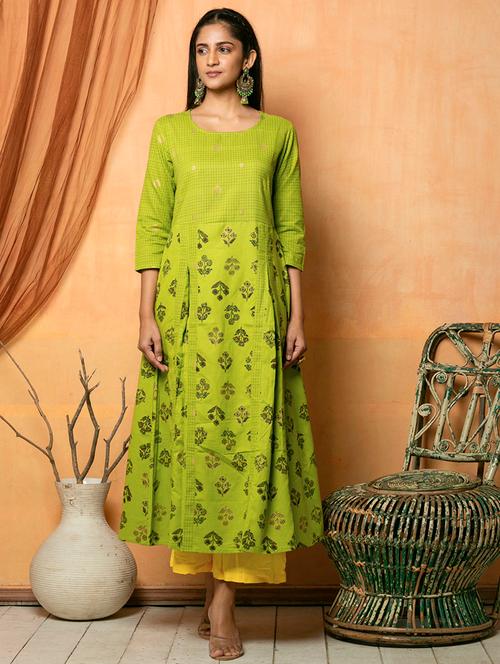 green self design a-line set - 18056567 - Very Small Image - 1
