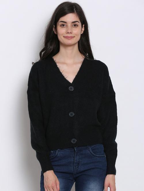 black acrylic cardigan - 18056830 - Very Small Image - 1