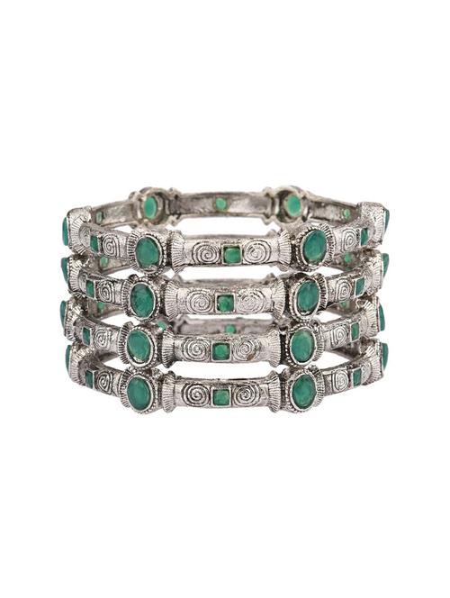 tribal antique bangle set (4 pcs) size-2.4, green - 18056848 - Very Small Image - 1