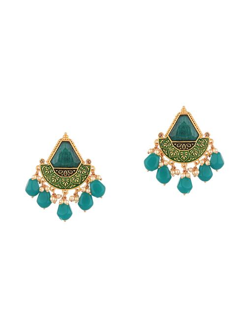 green metal studs earring - 18057141 - Very Small Image - 1