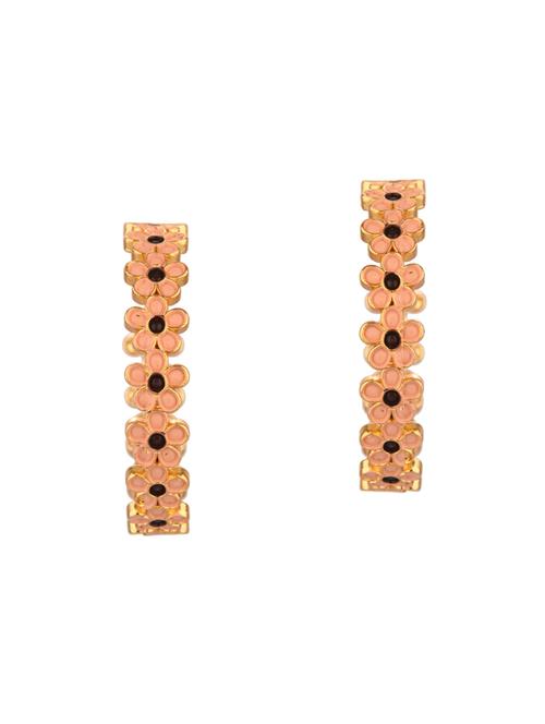 half hoop bali dangle floral earrings set, peach - 18057147 - Very Small Image - 1