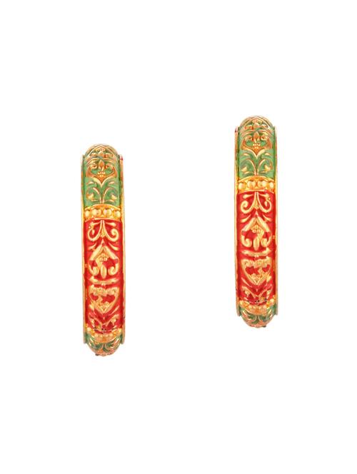 half hoop bali dangle engraved earrings set - 18057155 - Very Small Image - 1