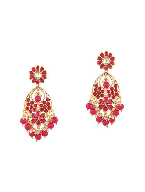 pink metal chandellier earring - 18057185 - Very Small Image - 1
