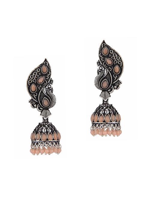 oxidized bohemian drop earrings set - 18057235 - Very Small Image - 1
