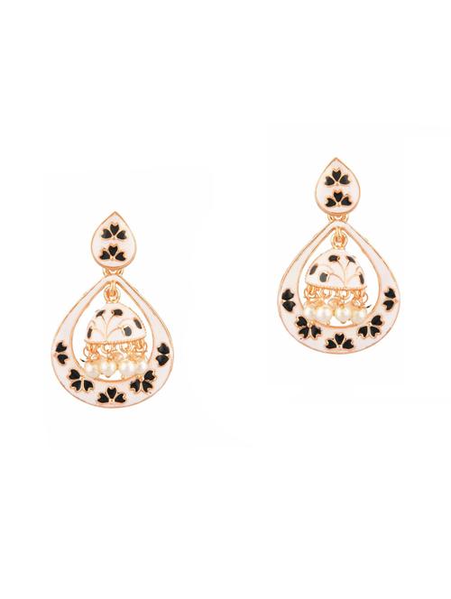 white metal drop earring - 18057282 - Very Small Image - 1