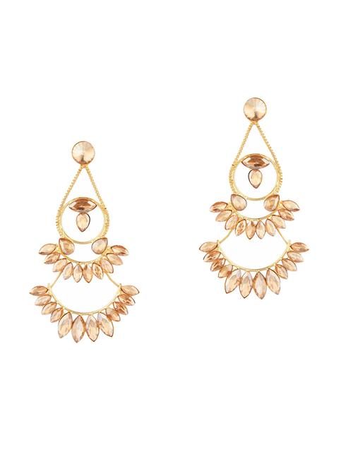 gold metal chandellier earring - 18057367 - Very Small Image - 1