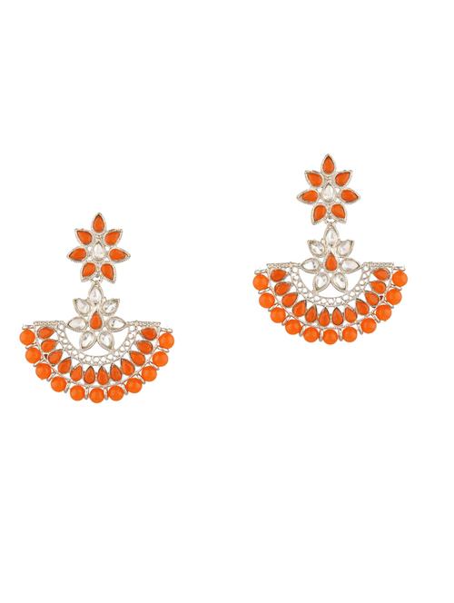 orange metal drop earring - 18057407 - Very Small Image - 1