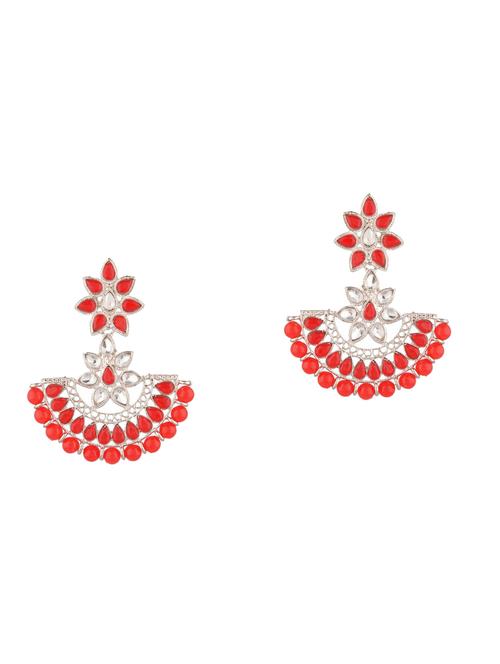 red metal drop earring - 18057416 - Very Small Image - 1