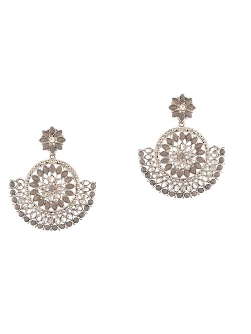 grey metal drop earring - 18057433 - Very Small Image - 1