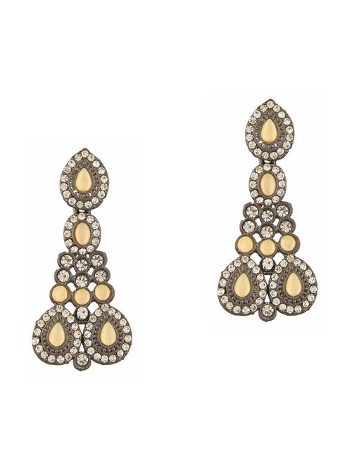 yellow metal drop earring - 18057447 - Very Small Image - 1