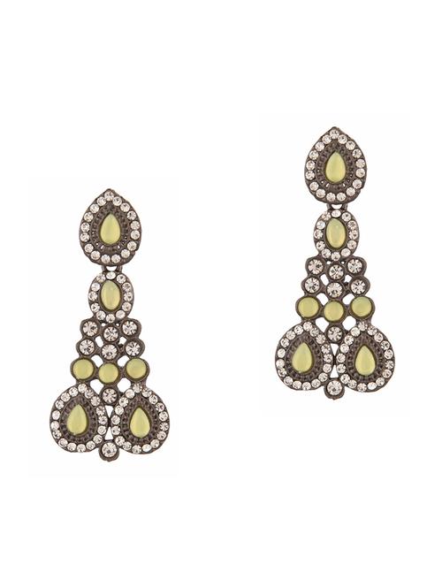 yellow metal drop earring - 18057449 - Very Small Image - 1