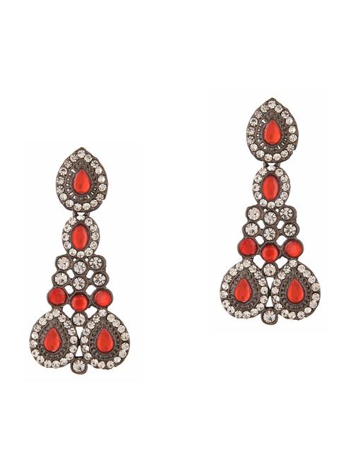 red metal drop earring - 18057451 - Very Small Image - 1