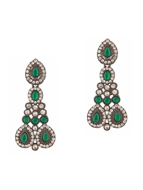 green metal drop earring - 18057452 - Very Small Image - 1