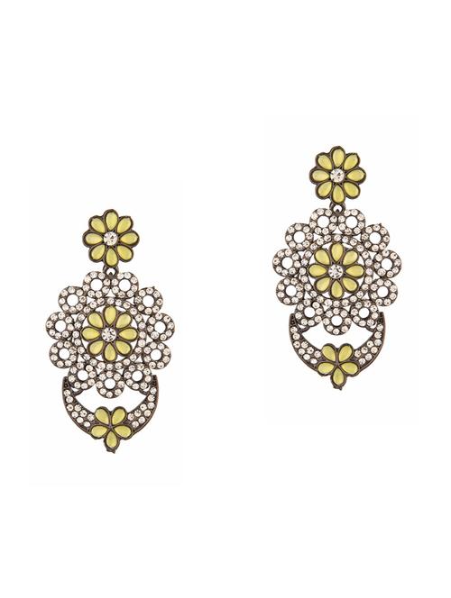yellow metal drop earring - 18057454 - Very Small Image - 1
