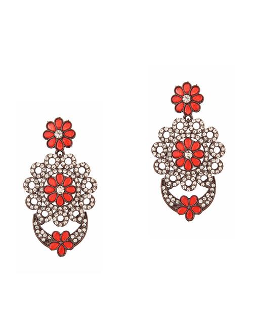 red metal drop earring - 18057456 - Very Small Image - 1