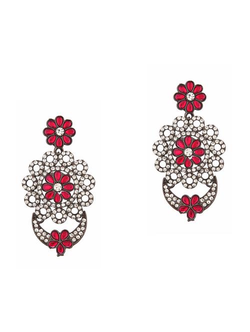 pink metal drop earring - 18057457 - Very Small Image - 1