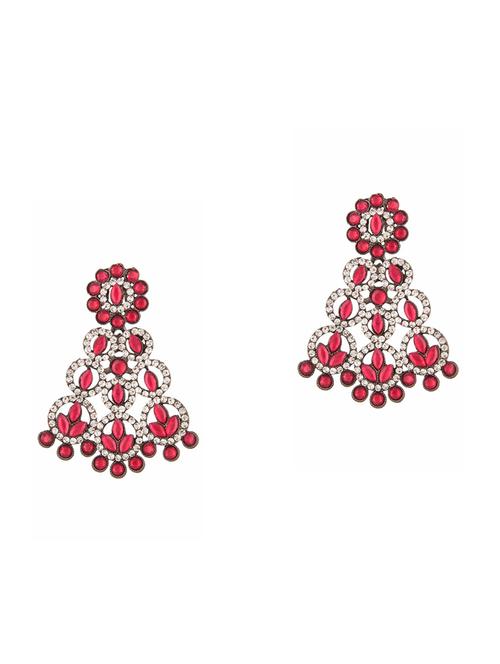 pink metal drop earring - 18057481 - Very Small Image - 1
