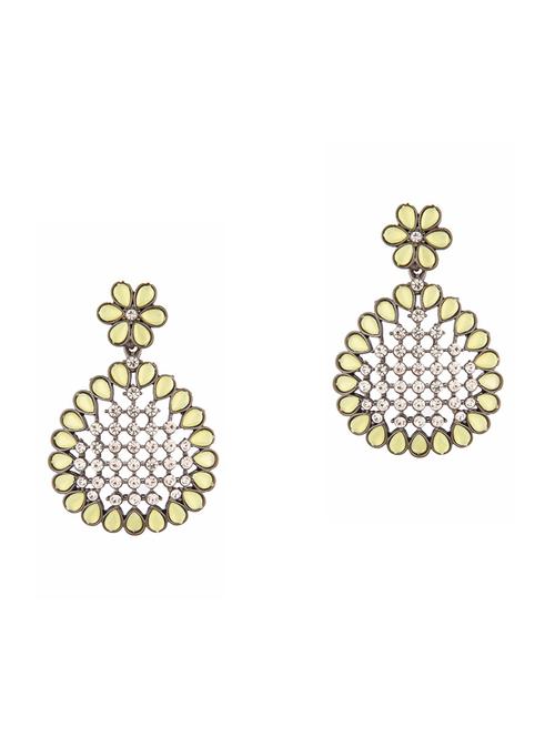 yellow metal drop earring - 18057493 - Very Small Image - 1