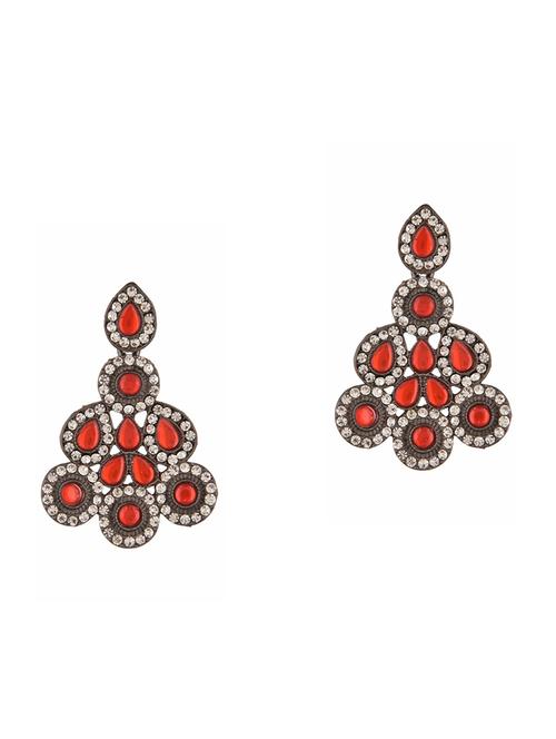 orange metal drop earring - 18057508 - Very Small Image - 1