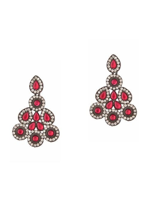 pink metal drop earring - 18057513 - Very Small Image - 1