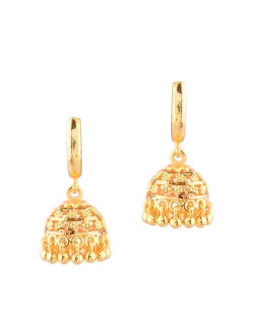 traditional jhumka hoop earrings set, golden color - 18057609 - Very Small Image - 1