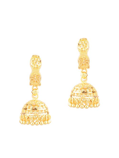 traditional jhumka hoop earrings set, golden color - 18057611 - Very Small Image - 1